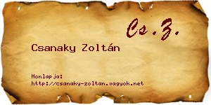 Csanaky Zoltán névjegykártya